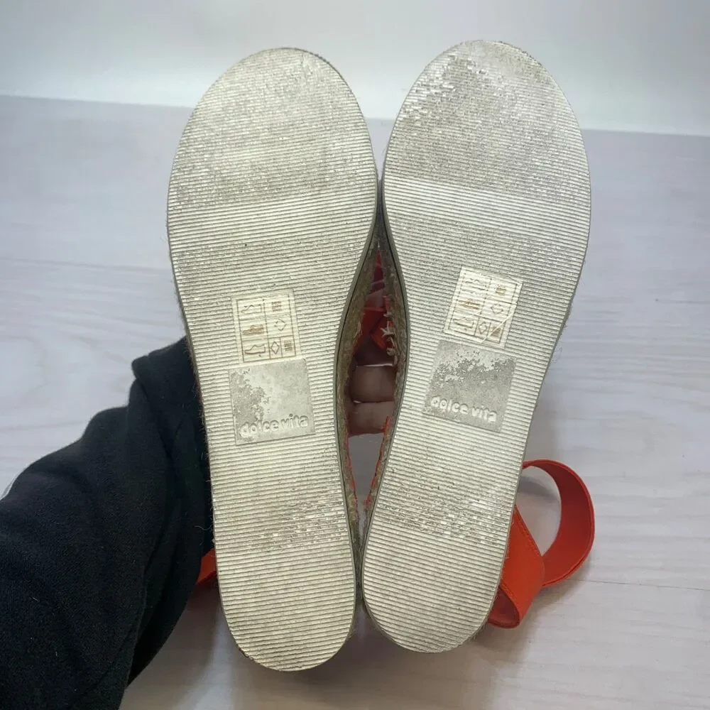 Dolce Vita Women’s Lury Orange Elastic Platform‎ Espadrilles Sandals Size 8.5